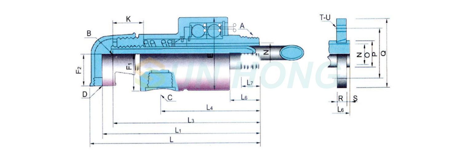 هيكل مشترك دوار للمياه الباردة ذو تدفق مزدوج